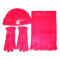 3 Piece Polar Fleece Hat Scarf & Glove Warm Set